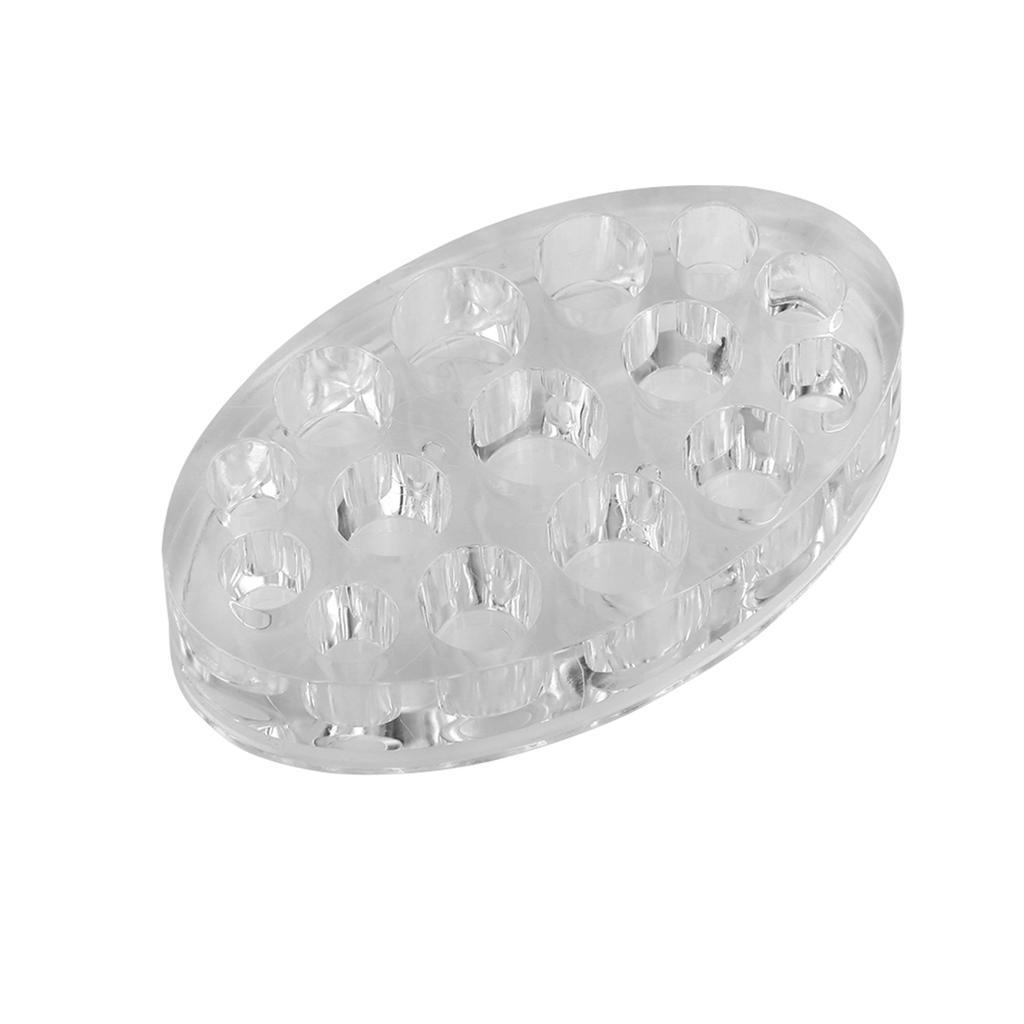 15 Holes Oval Acrylic Tattoo Permanent Makeup Microblading Pigment Cup Cap Stand Ink Holder
