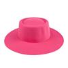 British style solid color big brim flat top top top hat French fashion jazz flat top woolen hat autumn and winter felt hat