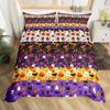 Happy Halloween Spider Web Bats 3D Print Bedding Set Cozy Soft Duvet Cover King Queen Twin Size for Halloween Bedroom Decoration