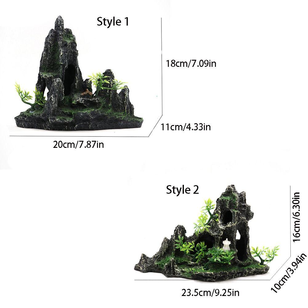 Resin Aquarium Rockery Mountain Decoration Artificial Mountain Stone Statue  Living Room