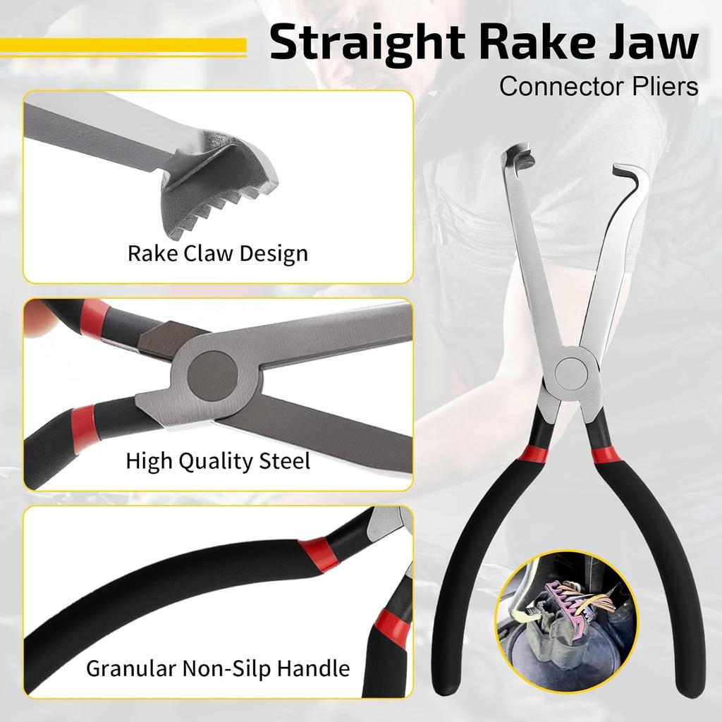 4Pcs Electrical Disconnect Pliers Set with 8 Terminal Tools for Car Mechanics & DIY