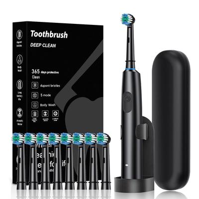 Rotating Round Head Electric Toothbrush with Travel Case for Adults