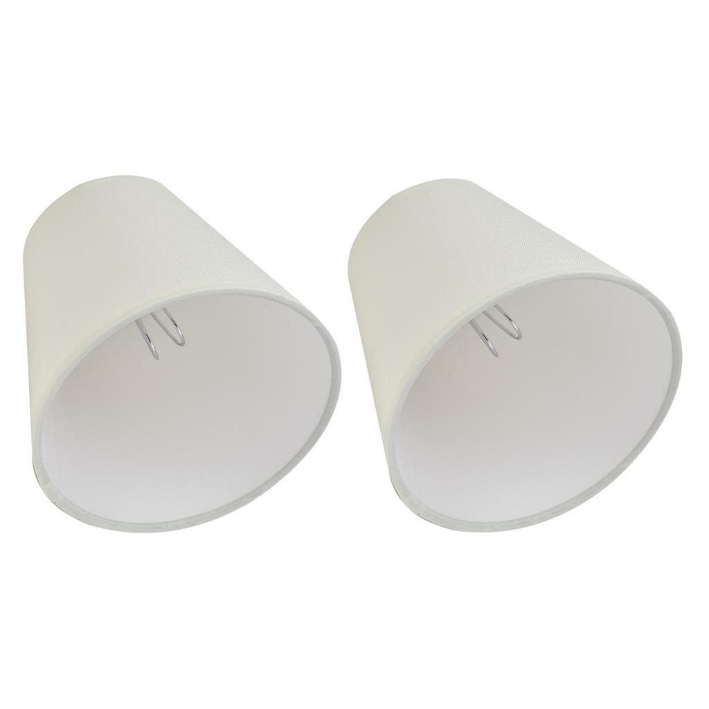 2PCS Fabric Lampshade European Style Clip On Lamp Shade for E14 Screw Chandelier Wall LampPT07 White
