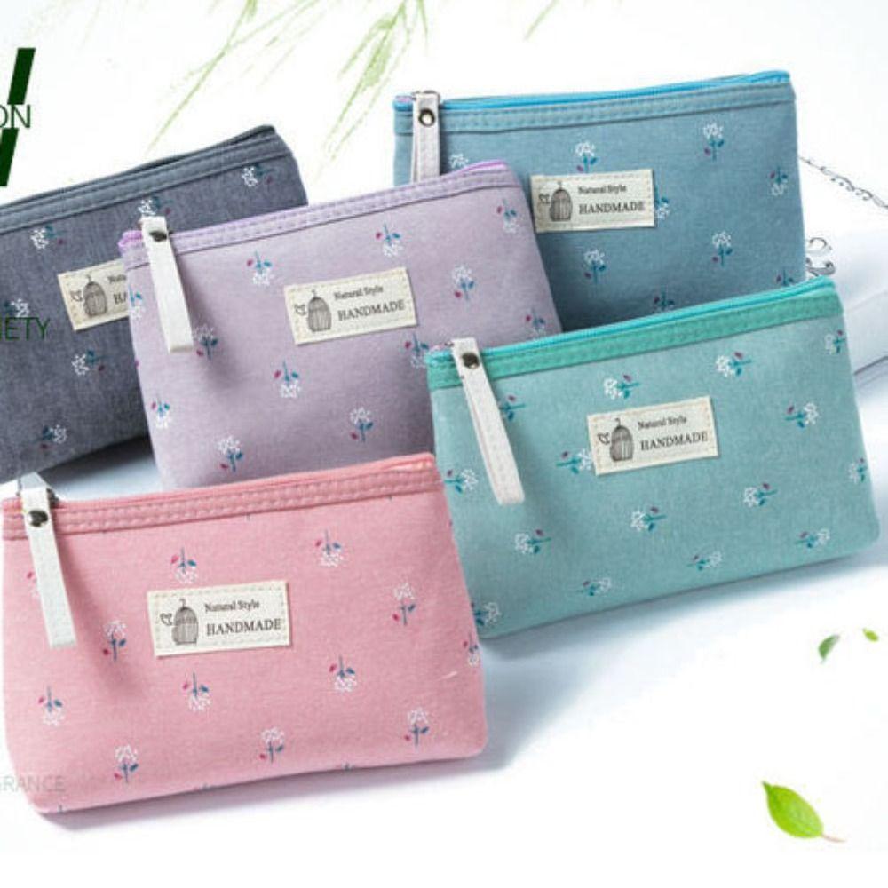 Make Up Bag Canvas Cosmetic Bag Toiletry Organizer Purse Small Coin Purse Rectangle Storage Bag