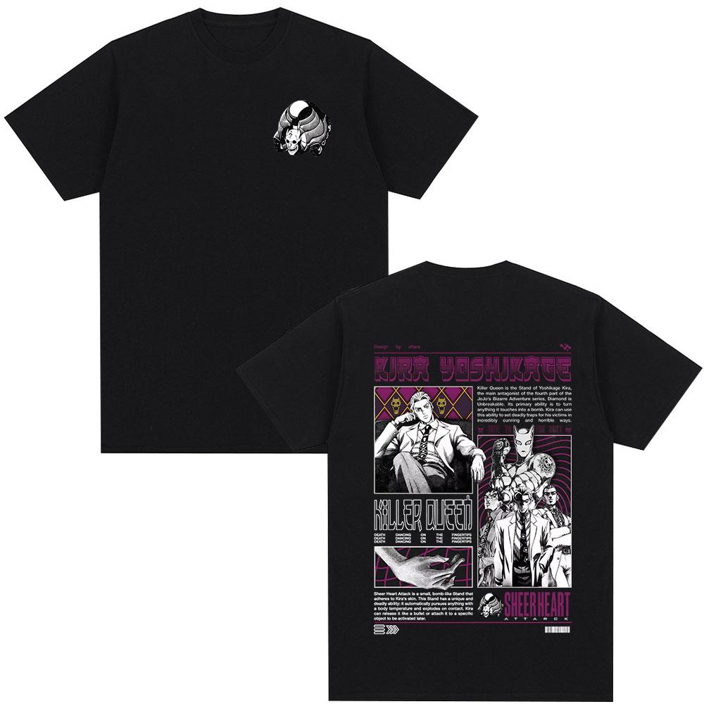 

Anime Jojo Bizarre Adventure Killer Queen Graphic T Shirts Unisexs Women Summer Cotton Short Sleeves Oversized Tshirts Streetwear XL