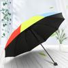 8 Rib Rainbow Umbrella Compact Folded Umbrella Pride Collapsible Kids Beach Rainbow Travel Parasol for rain sun Wedding Party