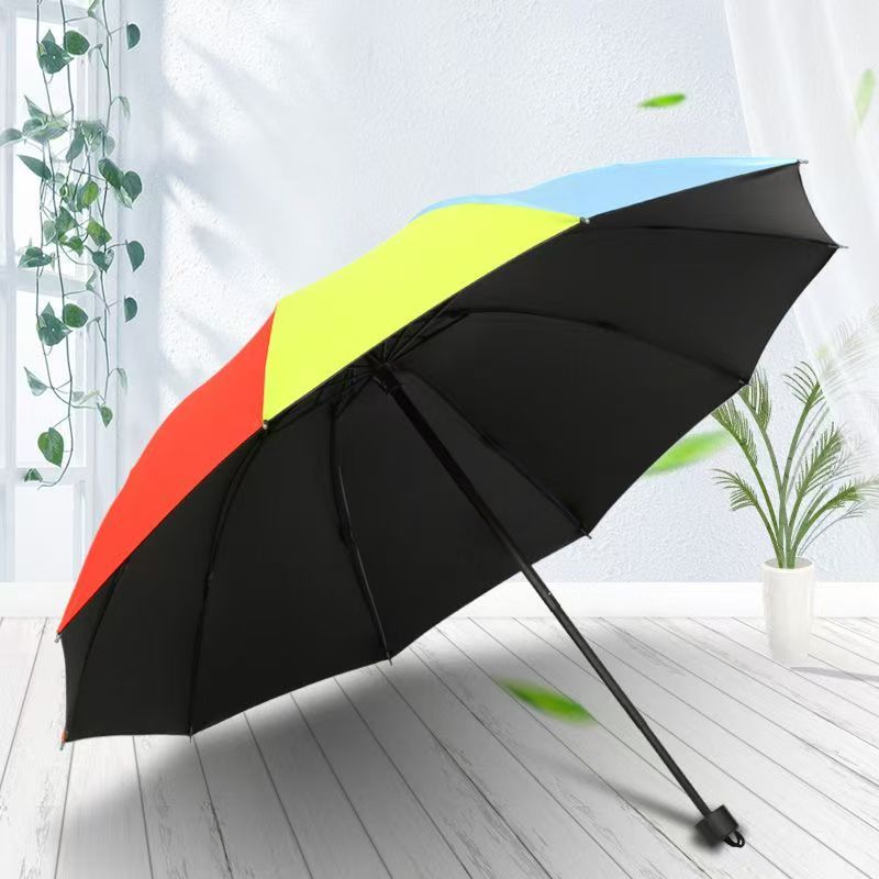 8 Rib Rainbow Umbrella Compact Folded Umbrella Pride Collapsible Kids Beach Rainbow Travel Parasol for rain sun Wedding Party