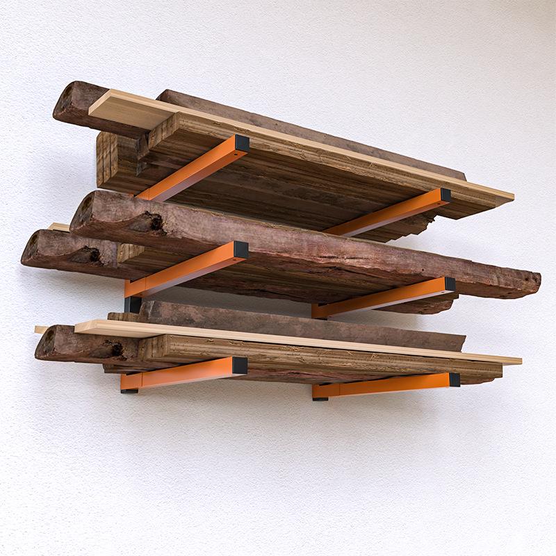 Multilayer Wall-mounted Heavy-duty Folding Firewood Storage Rack