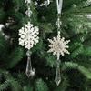 3PCS Party Supplies Christmas Crystal Snowflake Pendant Christmas Tree Decorations  New Year