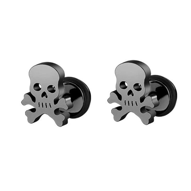 

Design Stainless Steel Skull Drop Earrings For Women Men Fashion Gothic Street Hip Hop Ear Jewelry Pendant Cool Stud Earrings