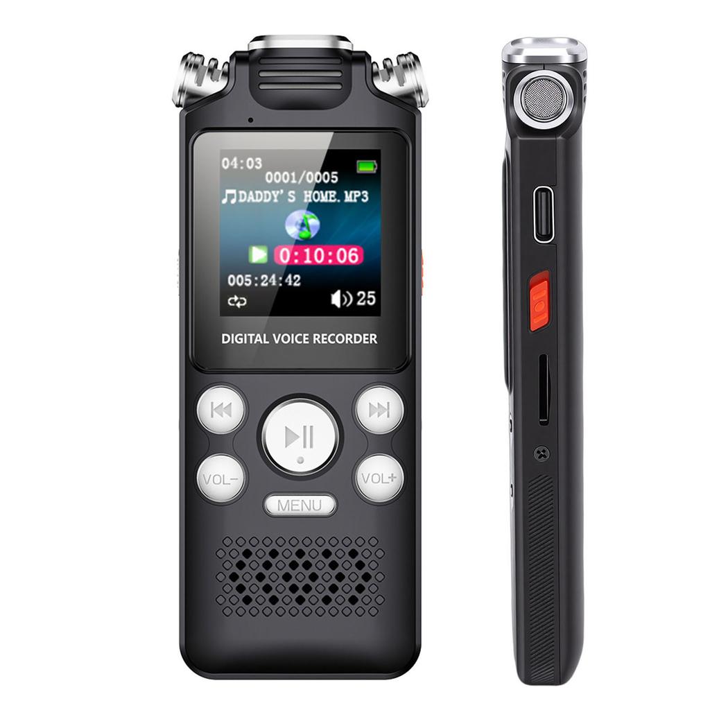 Digital Voice Recorder with Playback Voice Activated Noise Reduction Recorder MP3 Player for Lectures Meetings