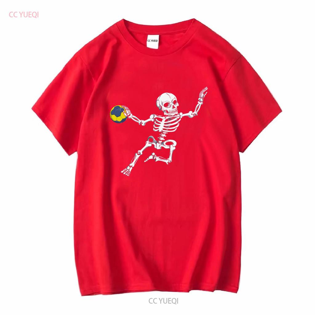 Skeleton Handball T Shirt Halloween S 4XL long or short sleeves vintage Washed Unisex homme Casual fashion Versatile Soft