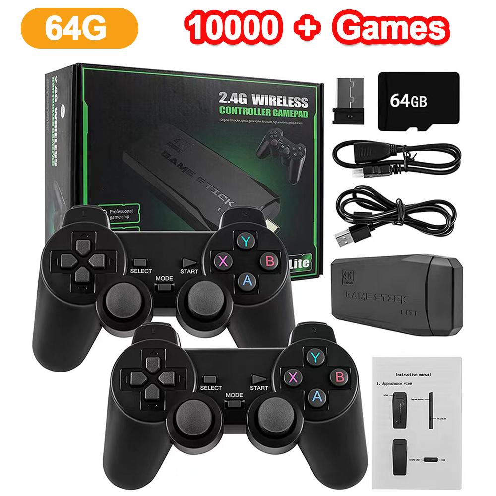M16 Game Stick 4K Video Game Console TV HD 64GB 15000+ Games 2.4G Double Wireless Controller HDMI-Compatible 25 Emulators