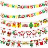Paper Christmas Flag Christmas Theme Party Decor Banner Xmas Pull Flag  Shopping Mall Decor