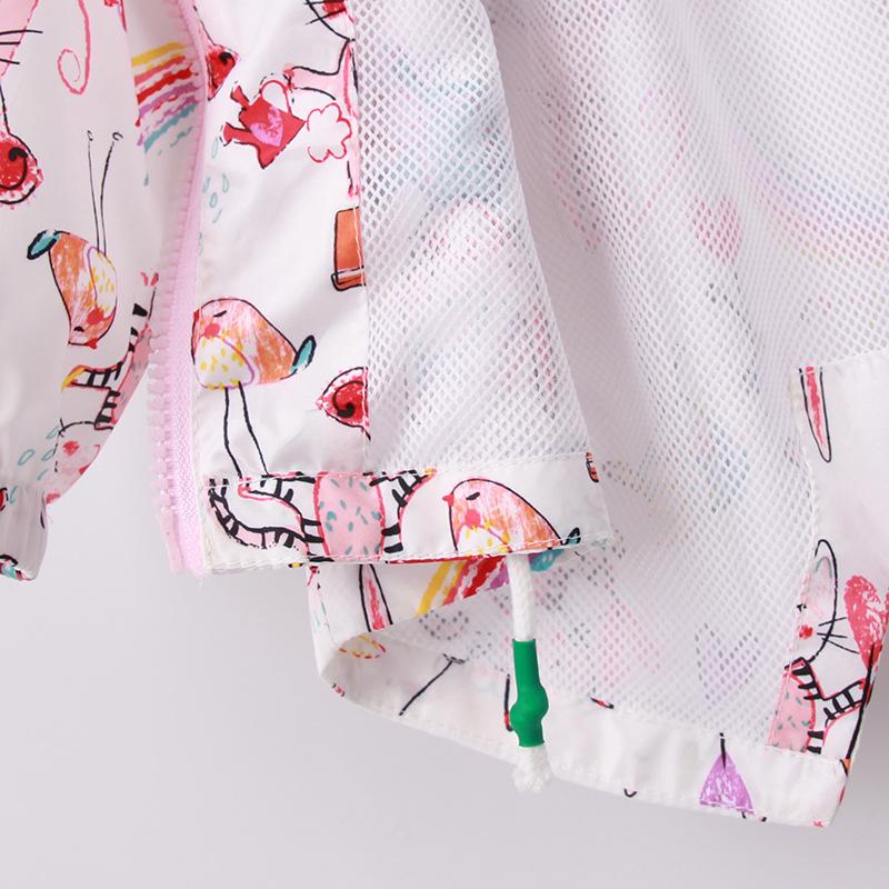 New Children's Spring and Autumn Hooded Zipper Shirt Girls Drawstring Jacket Coat