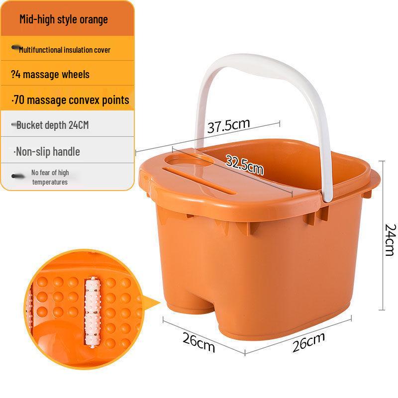 Deep Waterproof Massage Foot Bath Bucket - Over Knee High, Plastic Basin for Home & Dorm Use