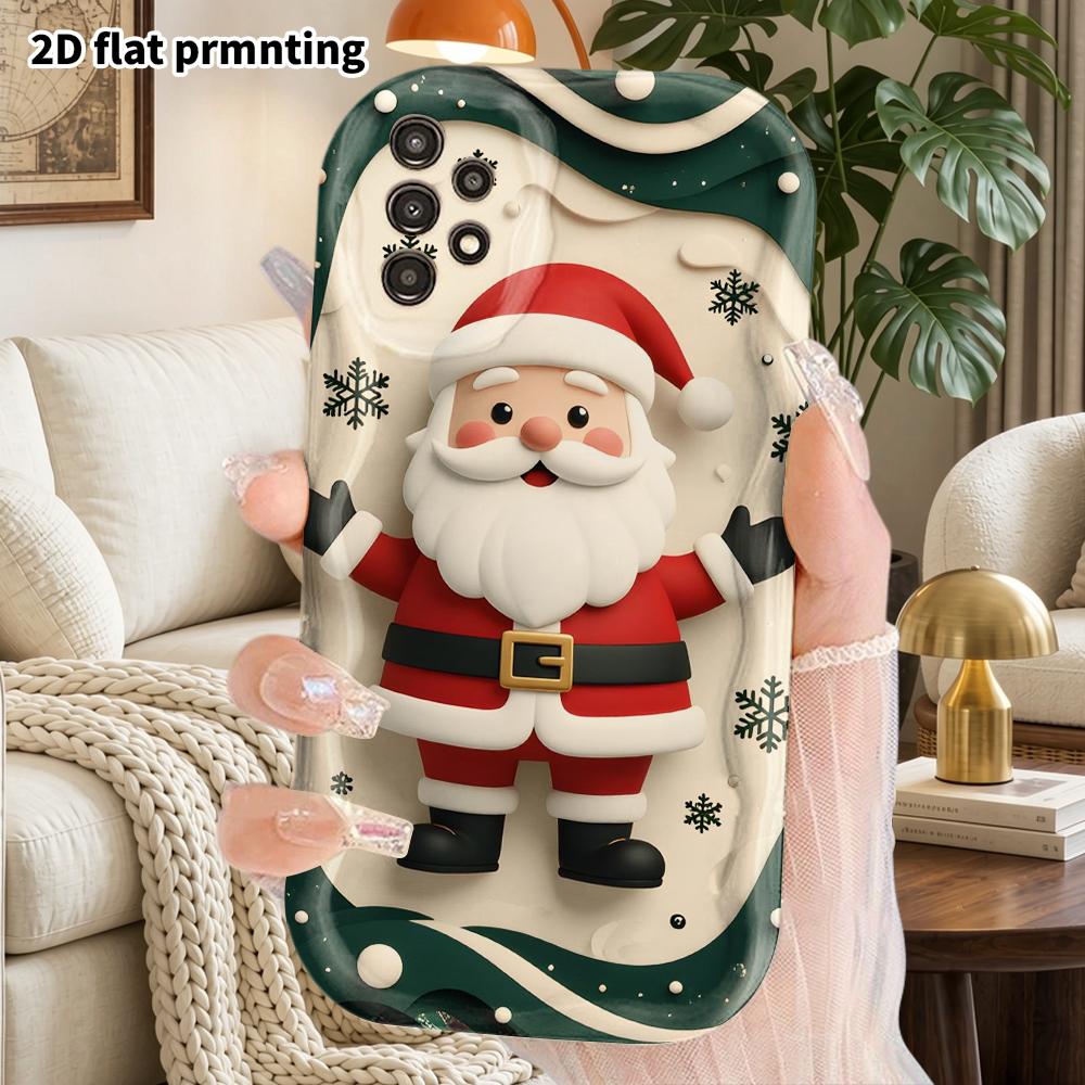 Phone Case: 2D Flat Samsung Galaxy A34 A35 M05 M06 S20 S22 S21 FE Plus 5G Protective Case, Couple Style, Red Clothes with Black Belt, Christmas and Ha