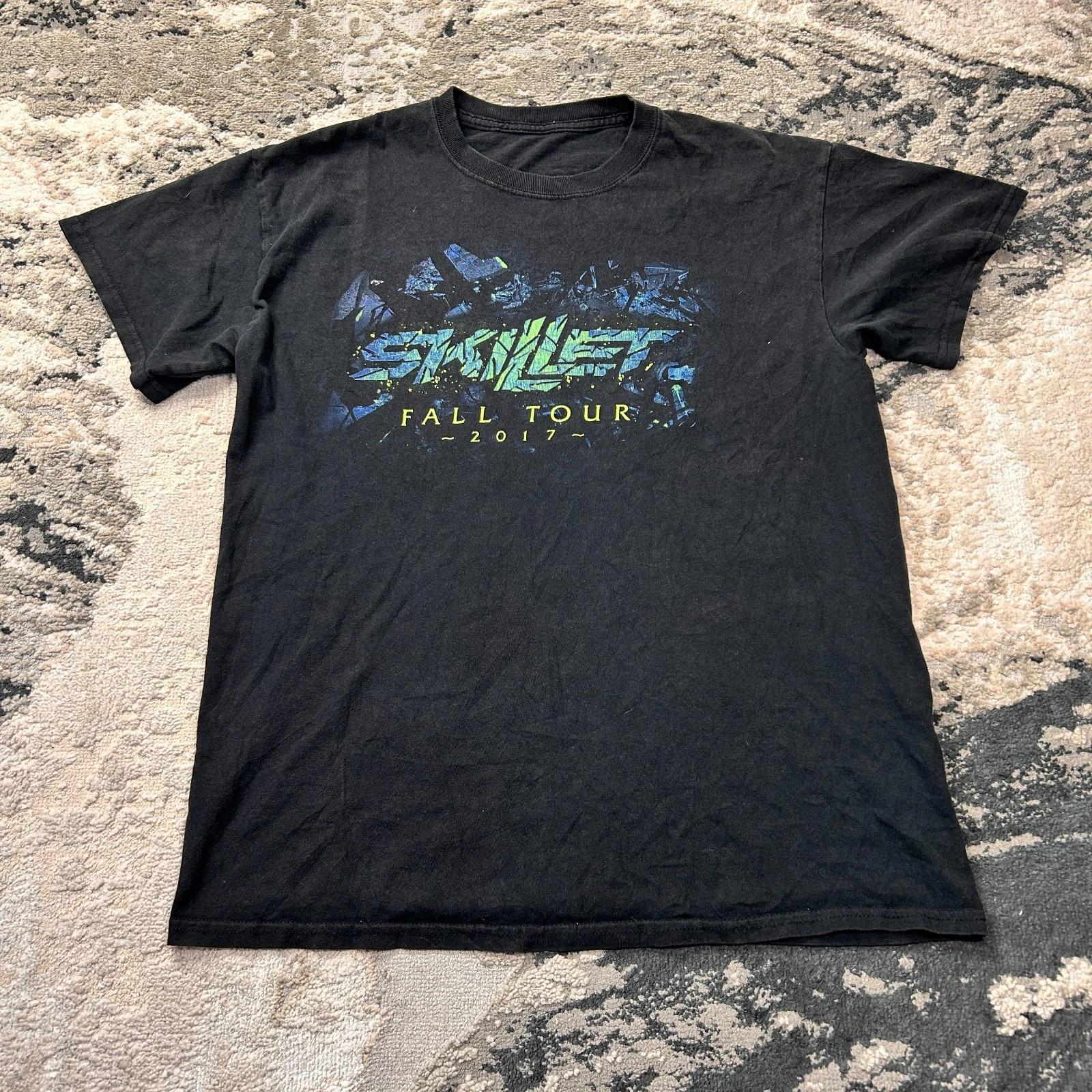 T Shirt Men Medium Black Cotton Skillet Fall Tour 2017 Graphic Y2k Vintage Band S