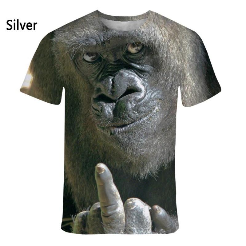 New Fashion Animal Face 3d Printed T-shirt Men's and Women's Summer Casual Short Sleeve Monkey Dog Cat Lion Animal Print Shirt