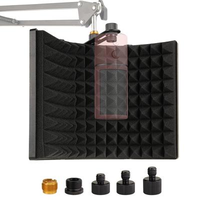 Frgyee Microphone Isolation Foldable Microphone Sound Absorbing Foam for Condenser Mic Arm and Recording Equipment Filters Vocals with Absorbing Foam