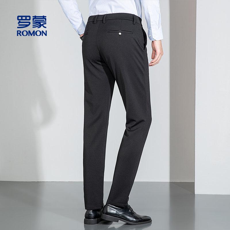 Non-ironing and wrinkle-resistant four-sided elastic thick casual pants