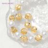 Beads Separators 14K Gold Plated Irregular Smooth Spacer Beads For Bracelet,Brass Loose Beads,DIY Jewlery Making Accessories