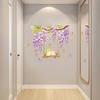 Watercolor Wisteria Birds Wall Decal, Self-Adhesive Residue-Free Window Sticker, Easy Apply Wall Sticker for Bedroom Kitchen Bathroom