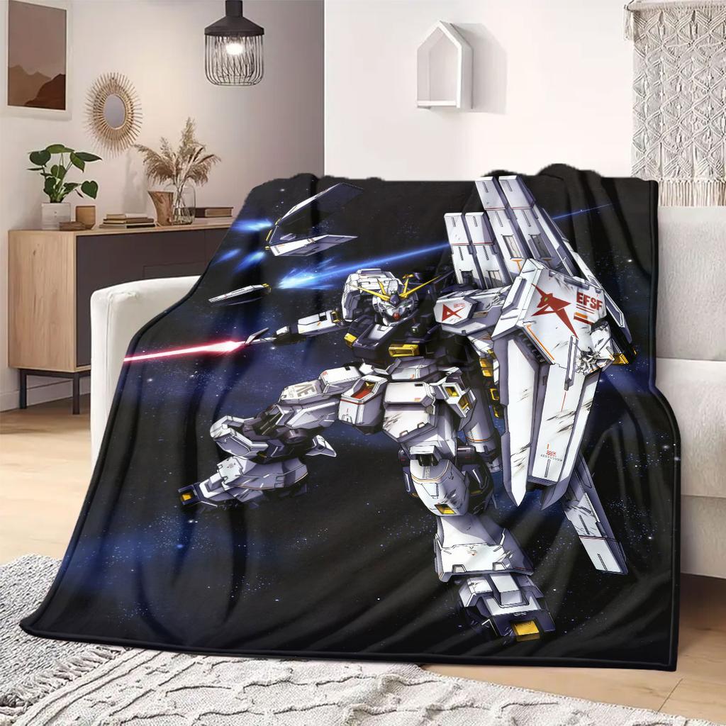 Luminous Gundam Flannel Blanket Warm,Comfortable,Suitable for Bedrooms,Sofas,Beds,Chairs,Picnics,Travel