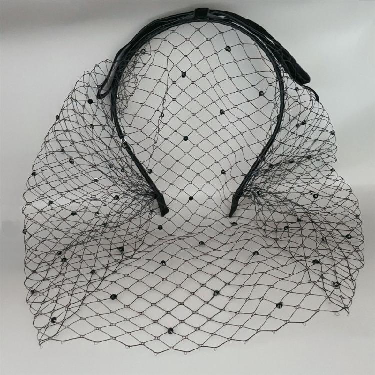 Popular Flapper Veil Hairband Mesh Fascinator Headband for Women Hair Styling Accessories for Theme Event Cosplay Props