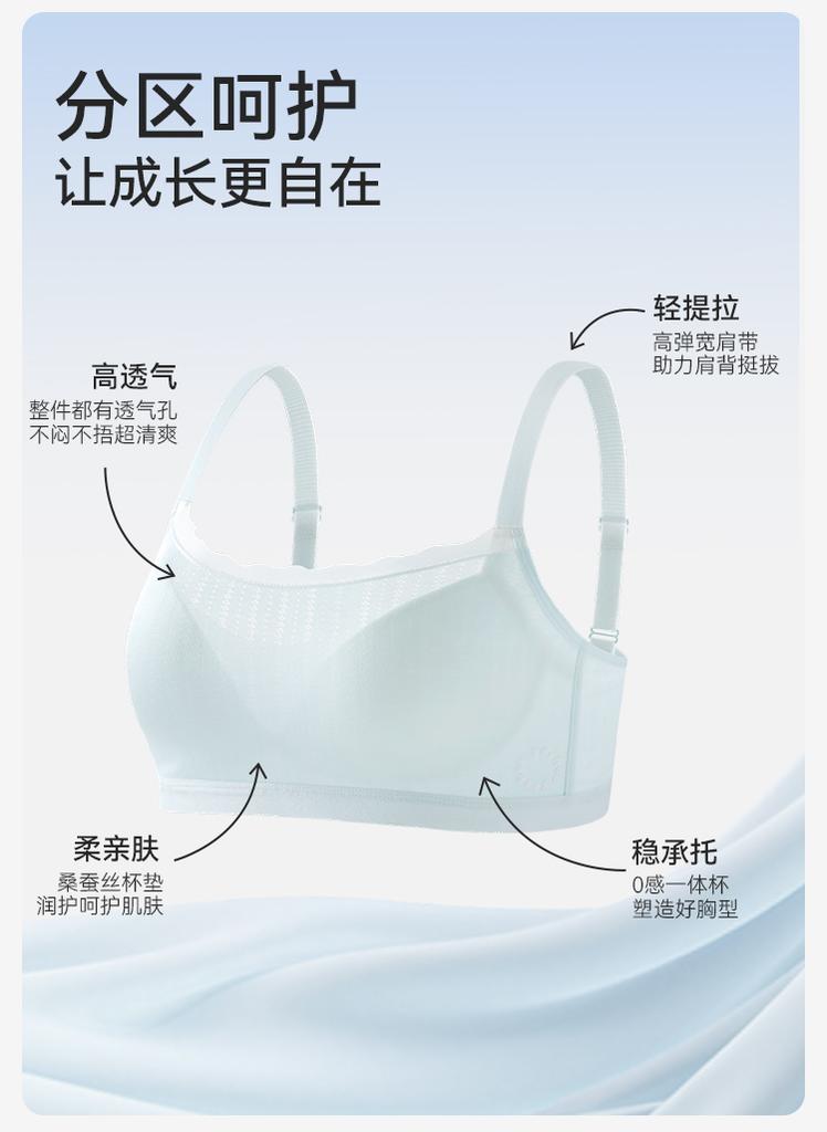 Modal Naked Series English Teenage 16+ Three Stage Girls Underwear Bra
