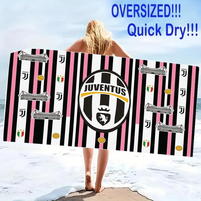Juventus FC Print Beach Towel, Large Soft Quick Dry Towel for Beach Camping Swimming