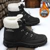 Mens Large Size Thick Sole Winter Warm Fur One Snow Boots Padded Lined Ankle Boots Anti-slip Hiking Casual Sports Cotton Boots