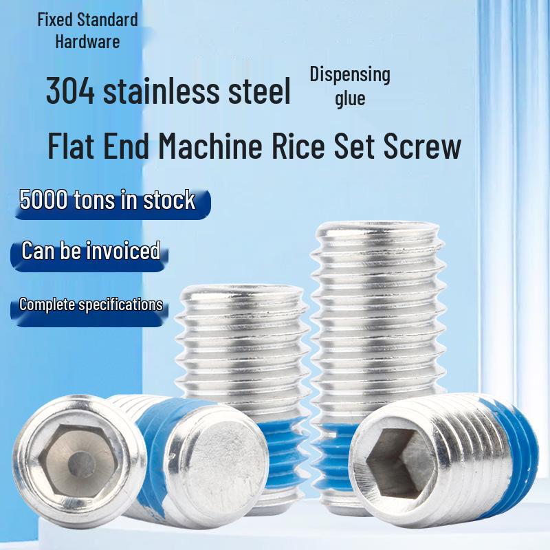 304 Stainless Steel M3-M20 Hex Socket Headless Set Screws, Anti-Loosening DIN913 M3*5