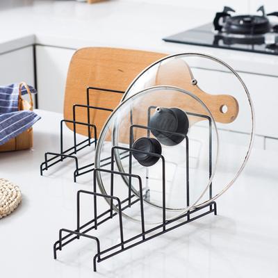 Kitchen Metal Storage Rack Modern Strong Load Bearing Multi-functional Countertop Pot Lid Cutting Board Plate Cutter Display Organizer Holder