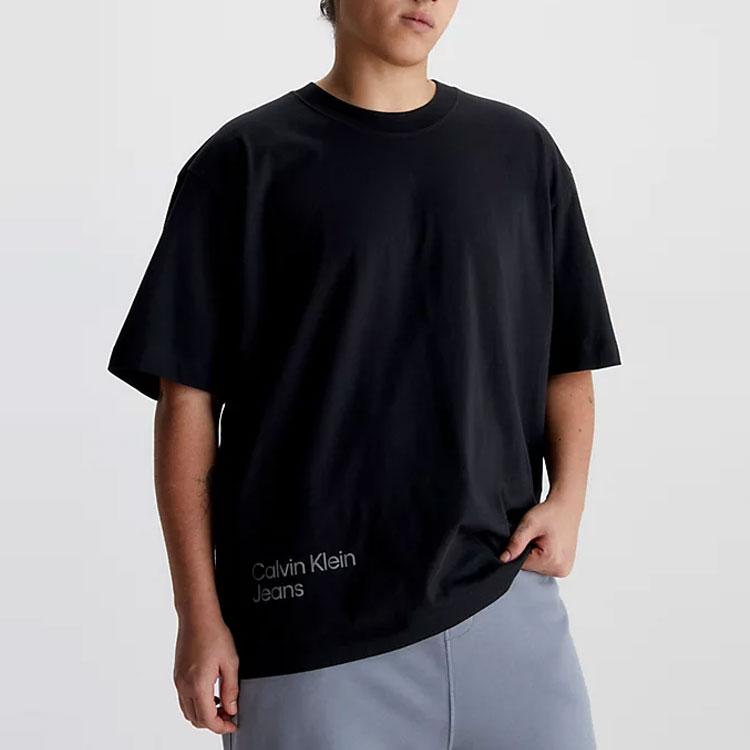 Calvin Klein Logo Print Detail Crew Neck Short Sleeve T-Shirt Men T-Shirts Black J30J322881-BEH