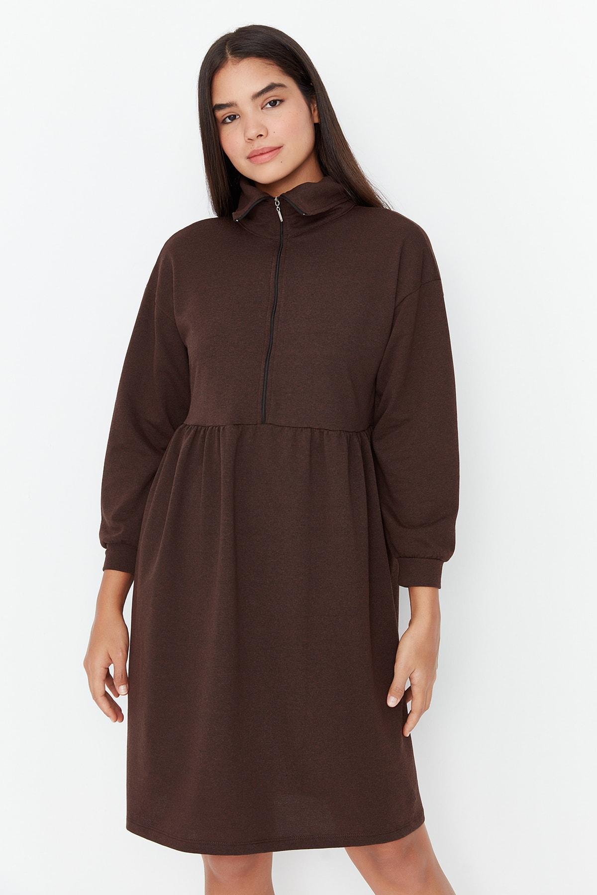 

Платье - Коричневый - Базовый