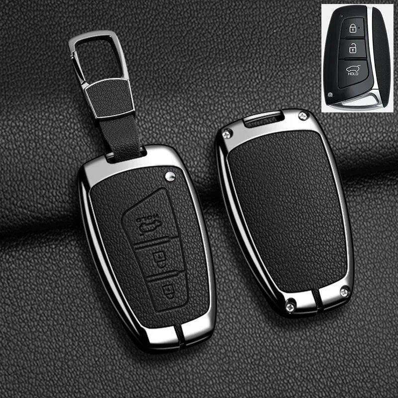 

Zinc Alloy Leather Car Key Case Hyundai Grand Santa Fe 3DM Ix45 Ix35 Genesis DH Grandeur Azera HG Equus Key Case