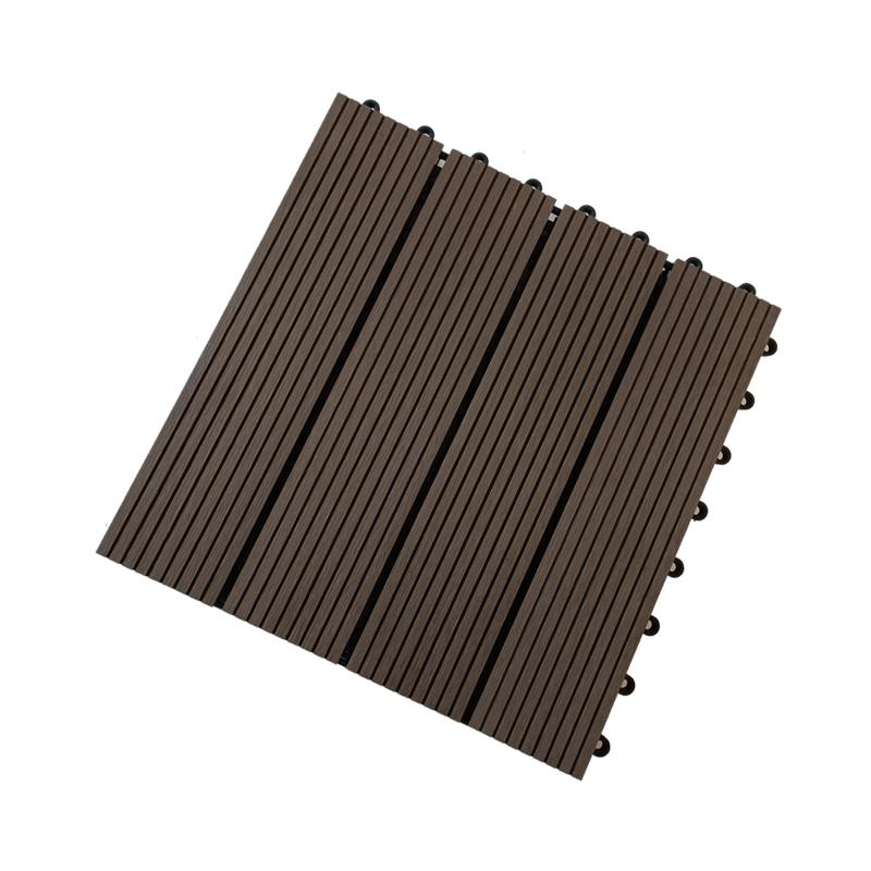 

Durable DIY Easy to Install Flooring WPC Decking Tiles Patio Wood Plastic Deck Tiles Interlocking for Garden Decoration кофейный