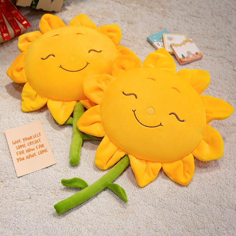 New Creative Sunflower Doll Plush Toy Cute Sunflower Pillow Living Room Decoration Ornament Sofa Cushion