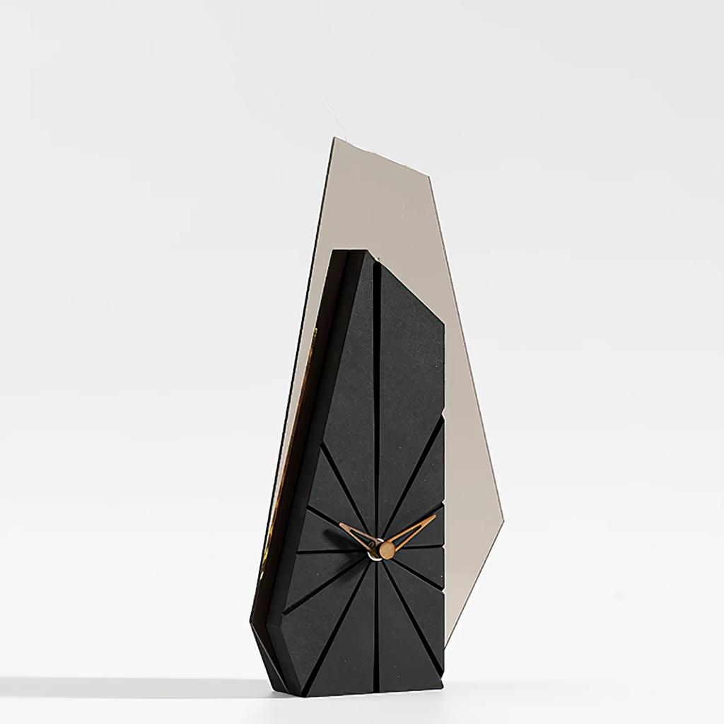 Modern Design Desk Clock Living Room Decoration Dried Flower Ornament Home TV Cabinet Accessories Creative Art Table Clock