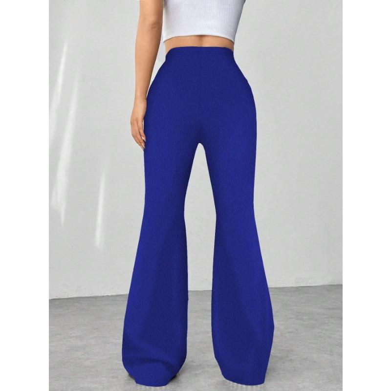 DAFIFY Women's Fashion Casual Solid Color Print High Waist Trousers Pants & Capris