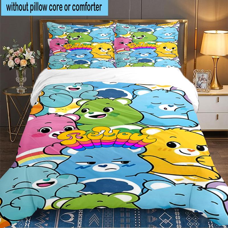3PCS Love Bears Bedding Set,Including 1pc Duvet Cover And 2pcs Pillowcases Perfect for Bedroom, Dormitory, Large size Fan Christmas gift