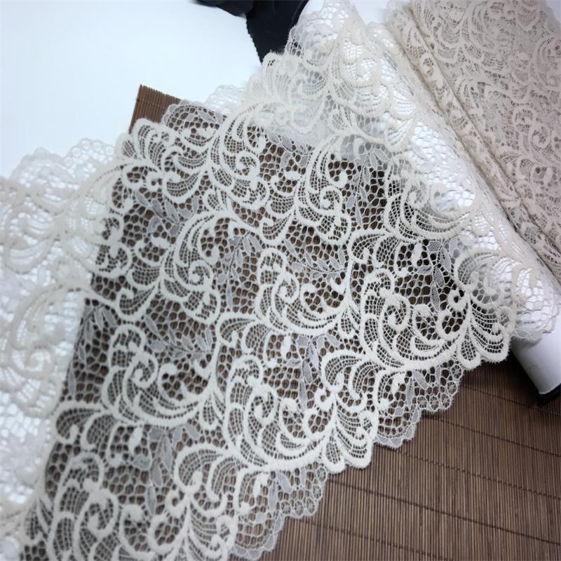 21.5cm Wide Elastic Lace, Hollow Stretch Spandex Lace Fabric for Lingerie, Bra, Underwear, Garment, Sewing & Crafting