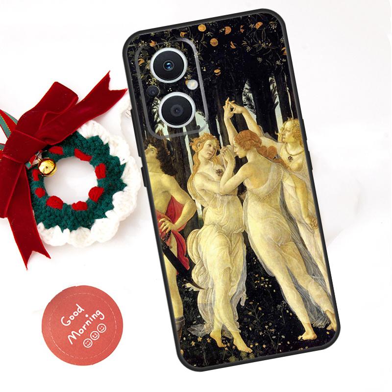 Art Paintings The Birth Of Venus Funda For OPPO Reno 10 11 12 13 14 Pro 11F 12F 13F 14F 7 8 Lite OPPO Find X8 X6 X9 Pro Case
