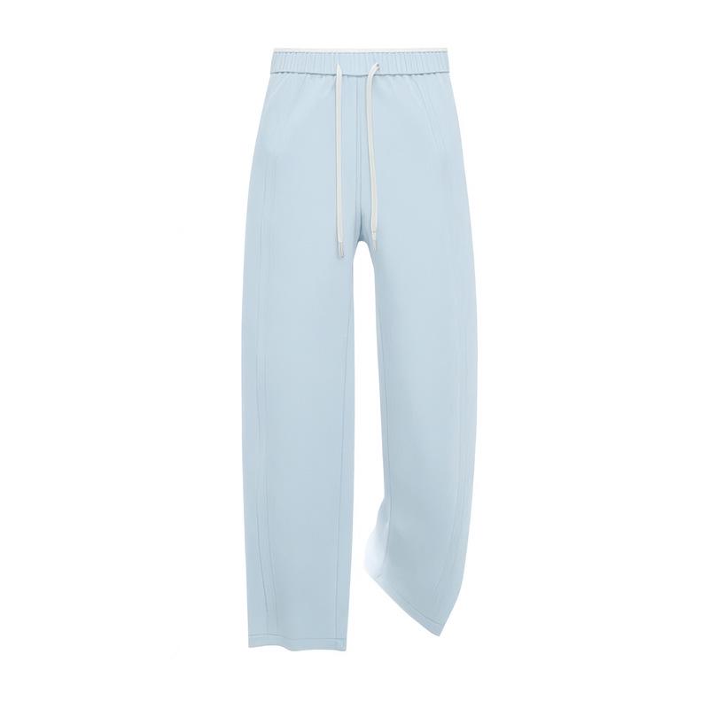 

Women s Baby Blue Wide-Leg Pants - Spring 2026, Slim-Fit, Skin-Friendly, Loose, Straight-Leg, Outdoor Sports, Casual Style. L (52.5-57.5kg) синий