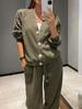 New Arrivals Women's Casual Sports Set Open-Knit Top Outfit