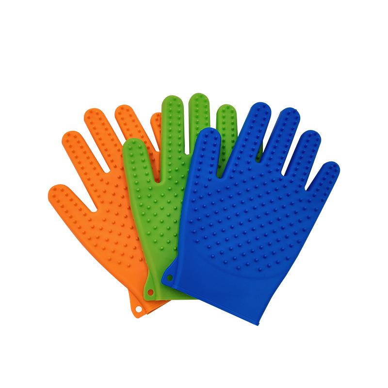 Pet Grooming Silicone Bath Glove: Cat & Dog Fur Removal, Scratching, Cleaning Brush.