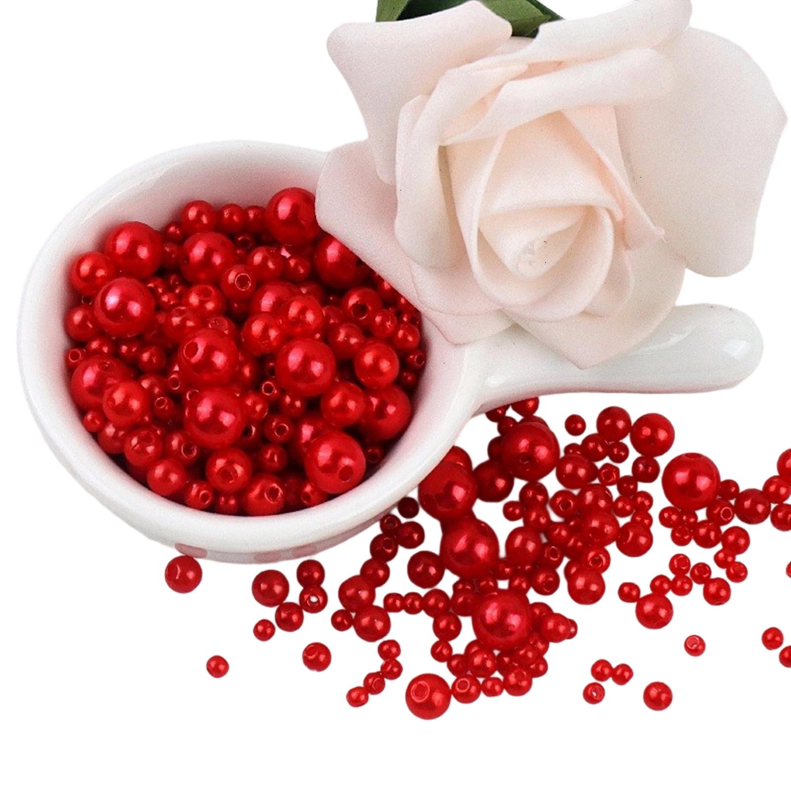 

Имитация жемчуга для рукоделия 150 шт. 3 мм-8 мм Пришивной жемчуг Смоляные бусины с отверстиями для изготовления ювелирных изделий браслетов ожерелий T17