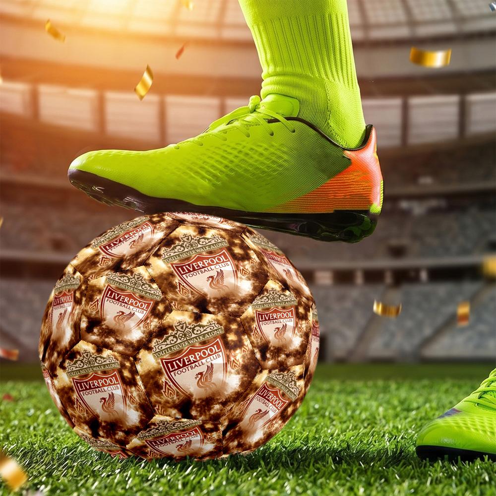 Liverpool Size 5 Soccer Ball Machine Sewn Indoor Outdoor Training and Matches Soccer Accessory Perfect Gift for Friends Family