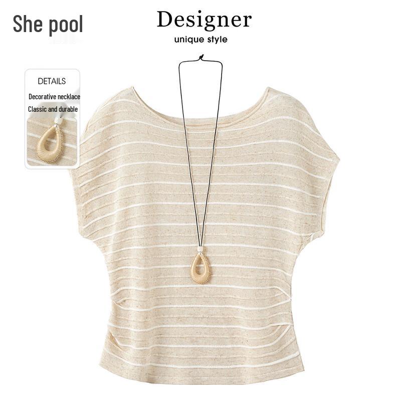 Women s Lyocell Linen Blend Knit T-Shirt One Size